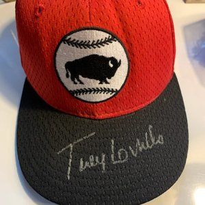 Vintage Buffalo Bisons hat signed